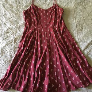 2/$15 Old Navy Wine Red Print Skater Dress